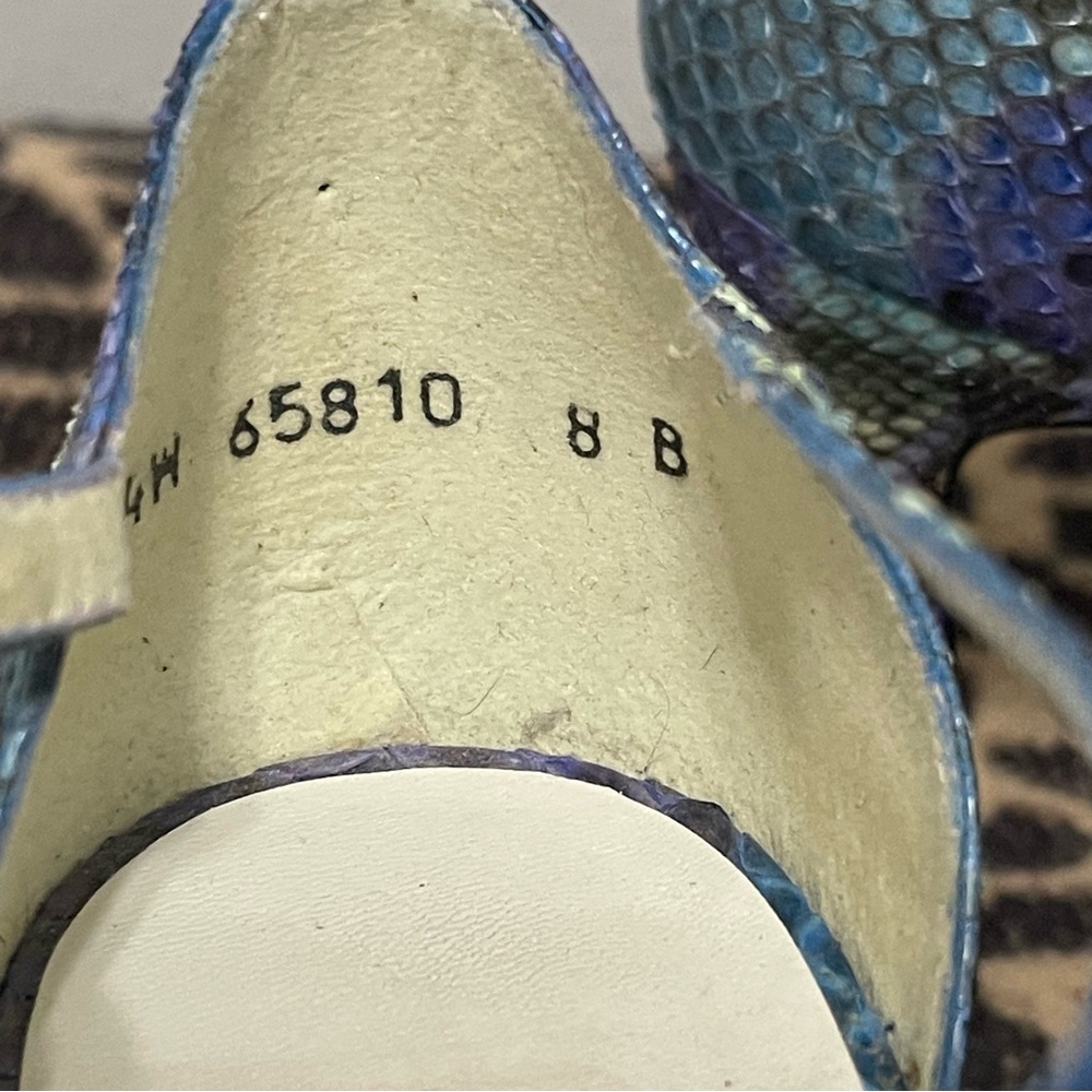 Stuart Weitzman Stencil Python Heels Blue Purple … - image 8